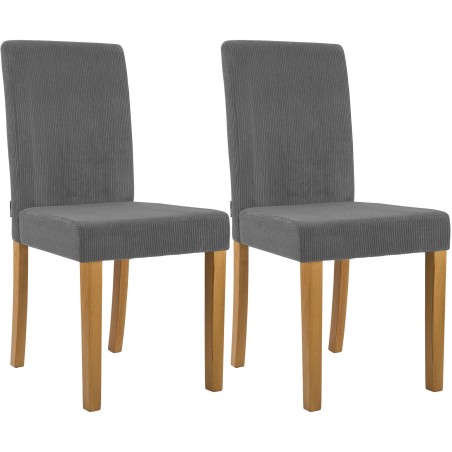 Chaises Hampstead — Velours côtelé · Gris
