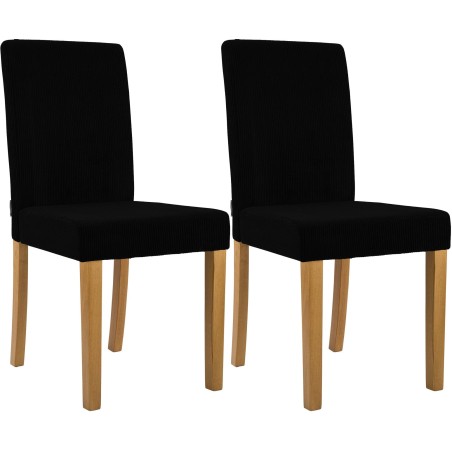 Chaises Hampstead — Velours côtelé · Noir