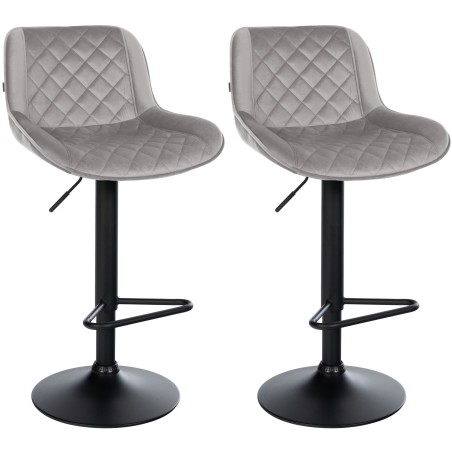 Tabourets de bar Beaver — Velours · Gris