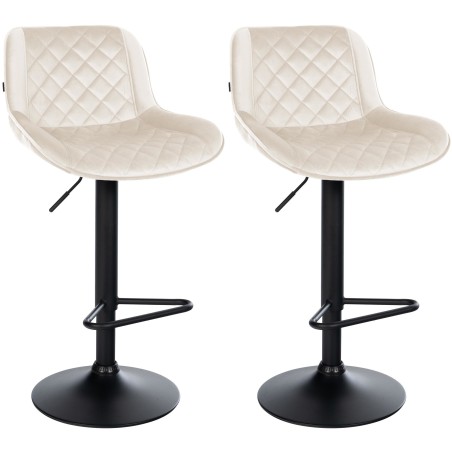 Tabourets de bar Beaver — Velours · Crème