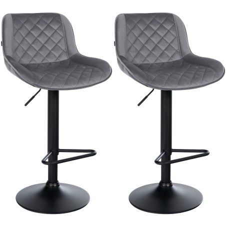 Tabourets de bar Beaver — Velours · Gris foncé