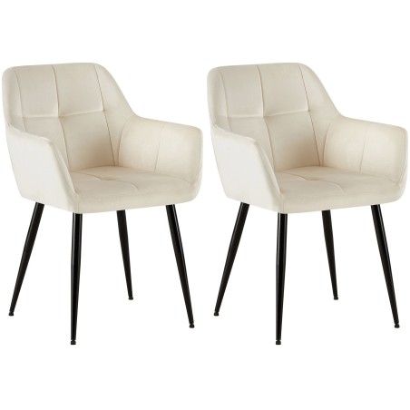 Chaises Wall — Velours · Crème