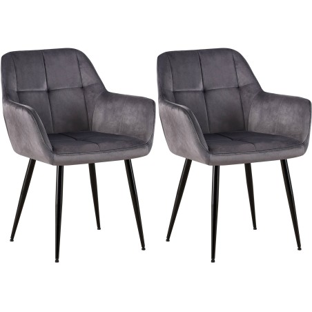 Chaises Wall — Velours · Gris