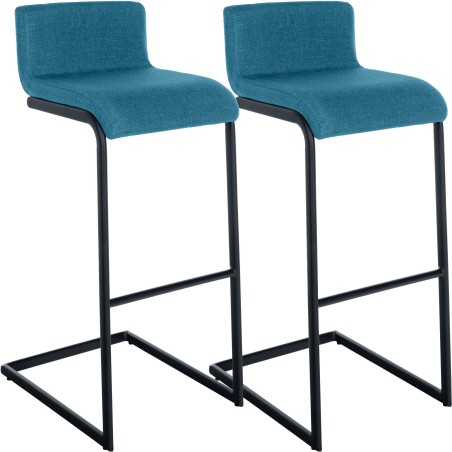 Tabourets de bar Leadenhall — Tissu · Bleu