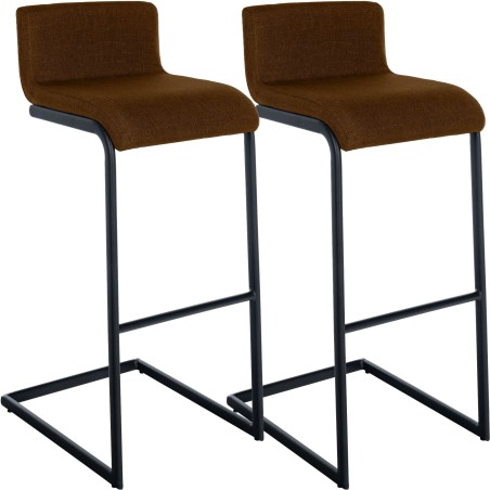 Tabourets de bar Leadenhall — Tissu · Marron