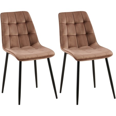 Chaises Chambers — Velours · Marron
