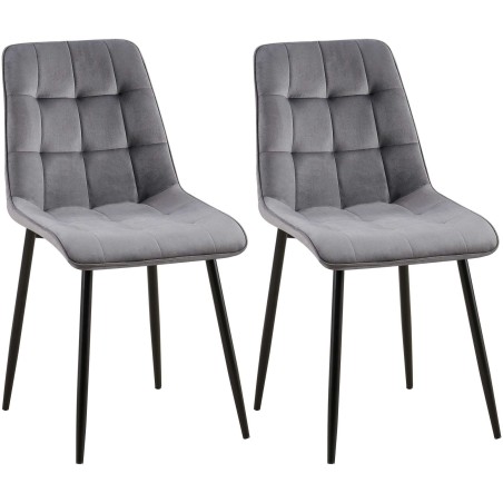 Chaises Chambers — Velours · Gris foncé