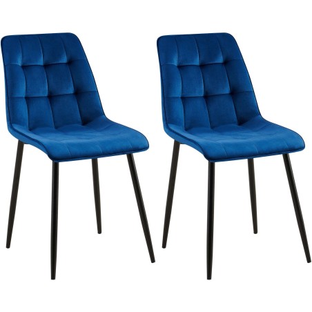 Chaises Chambers — Velours · Bleu foncé