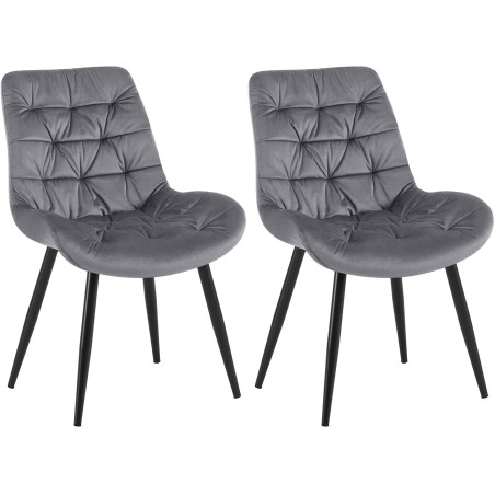 Chaises William — Velours · Gris foncé