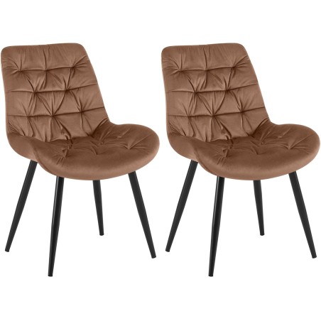 Chaises William — Velours · Marron