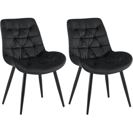 Chaises William — Velours · Noir