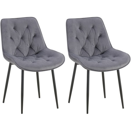 Chaises Barclay — Velours · Gris foncé