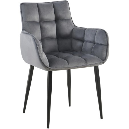 Chaise Savile — Velours · Gris foncé