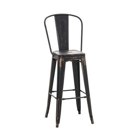 Tabouret de bar Shadwell — Métal · Noir et or