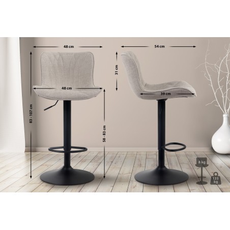 Tabouret de bar Cornhill — Tissu · Taupe