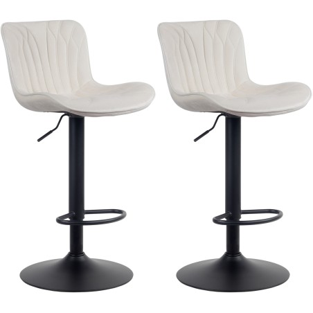 Tabouret de bar Cornhill — Velours · Crème