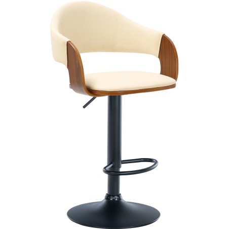 Tabouret de bar Threadneedle — Similicuir · Crème