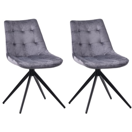 Chaises Berkeley — Velours · Gris foncé
