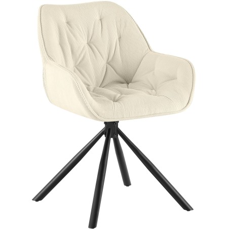 Chaise Curzon — Velours côtelé · Crème