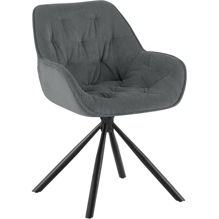 Chaise Curzon — Velours côtelé · Gris