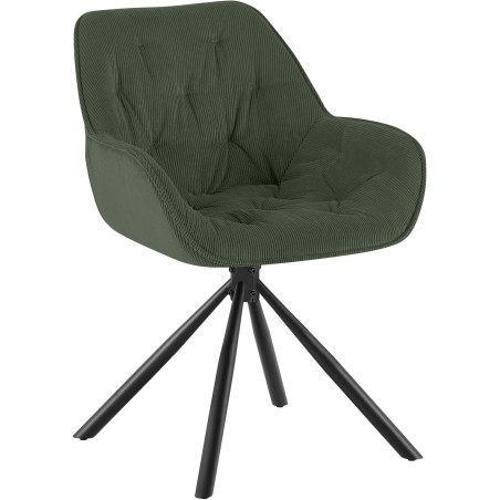 Chaise Curzon — Velours côtelé · Vert