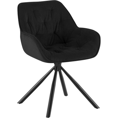 Chaise Curzon — Velours côtelé · Noir