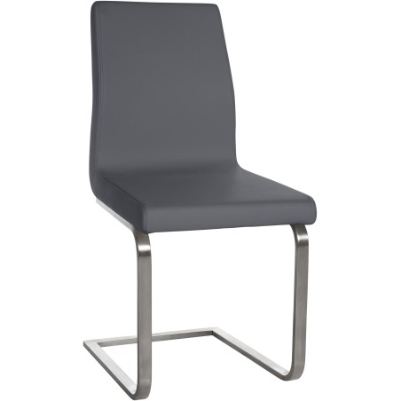 Chaise Bruton — Similicuir · Gris