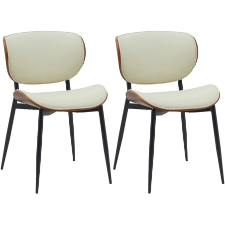 Chaises Sackville — Similicuir · Crème