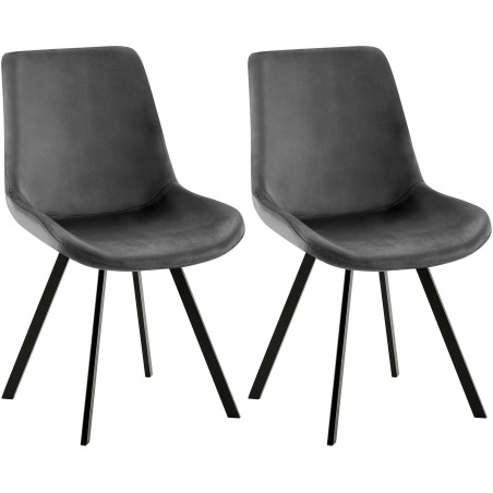Chaises Paddington — Velours · Gris foncé