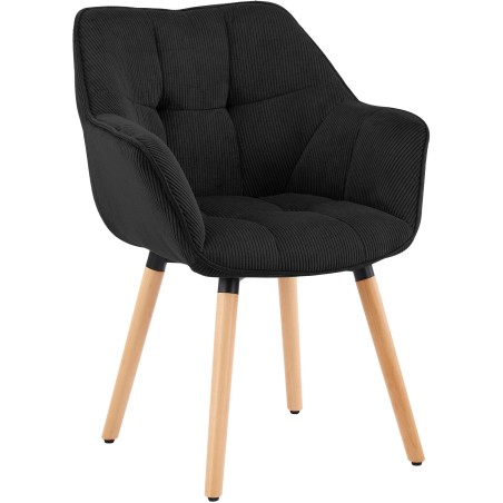 Chaise Bayswater — Velours côtelé · Noir