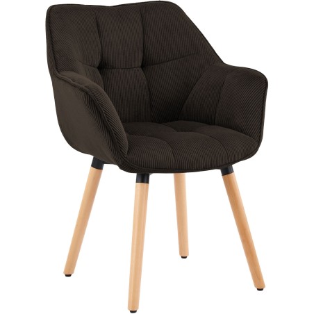 Chaise Bayswater — Velours côtelé · Marron foncé