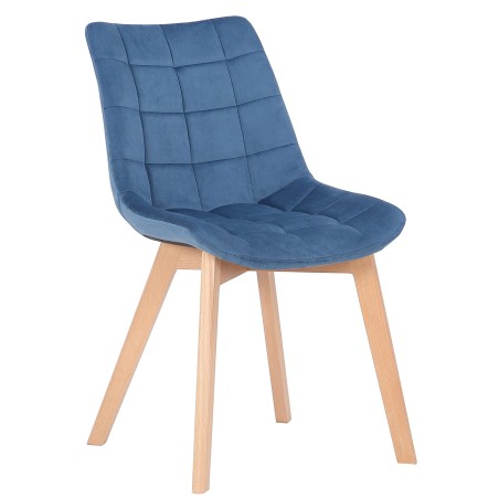 Chaise Notting — Velours · Bleu
