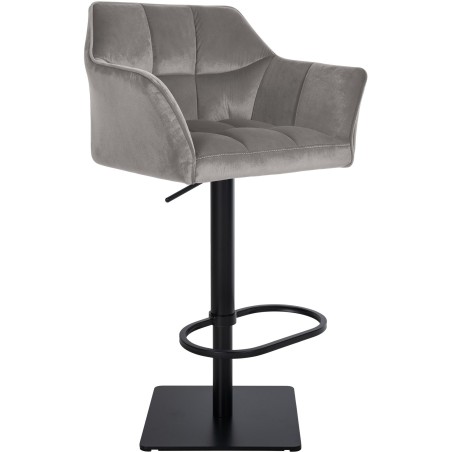 Fauteuil de bar Wooster — Velours · Gris