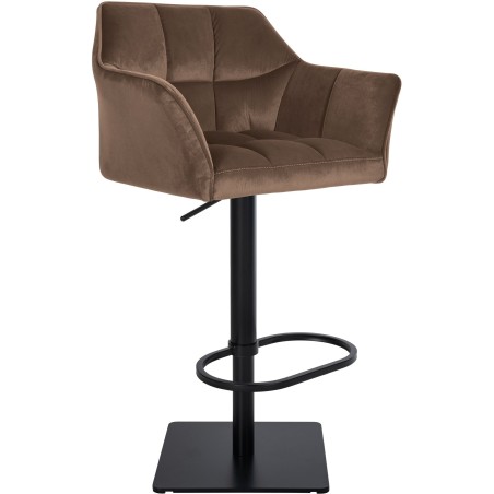 Fauteuil de bar Wooster — Velours · Marron