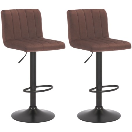 Tabourets de bar Fleet — Velours · Marron