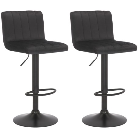 Tabourets de bar Fleet — Velours · Noir