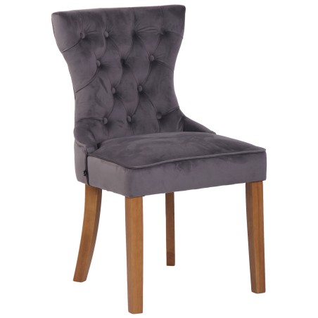 Chaise Wimpole — Velours · Gris foncé