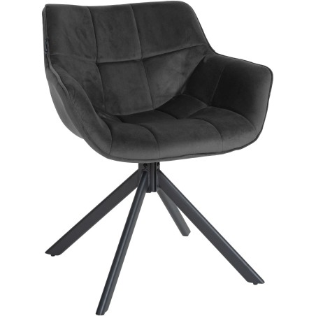 Chaise Cavendish — Velours · Gris foncé