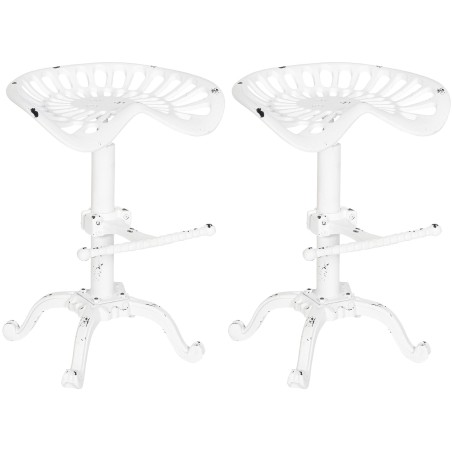 Tabouret de bar Smithfield — Métal · Blanc antique