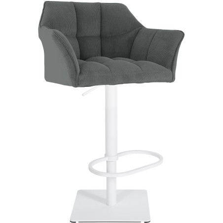 Fauteuil de bar Wooster — Velours côtelé · Gris