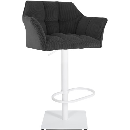 Fauteuil de bar Wooster — Velours côtelé · Gris foncé