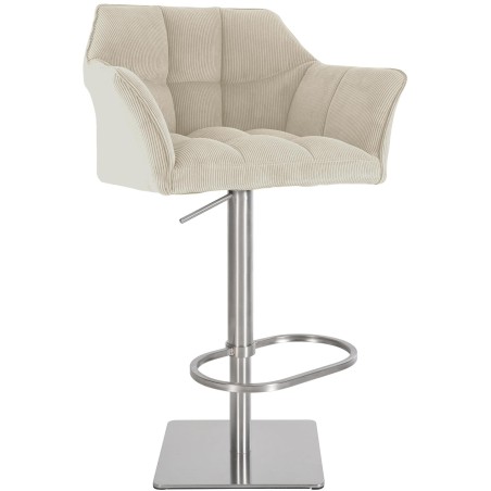 Fauteuil de bar Wooster — Velours côtelé · Crème