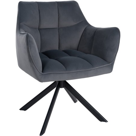 Chaise Tavistock — Velours · Gris foncé