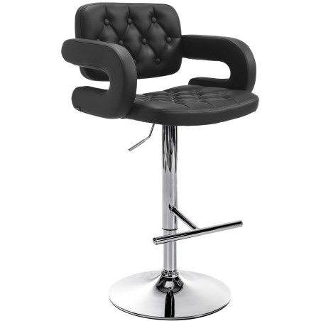 Fauteuil de bar Kingly — Similicuir · Noir