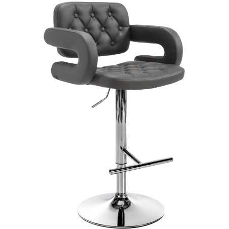Fauteuil de bar Kingly — Similicuir · Gris