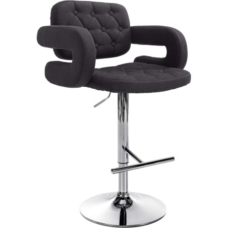 Fauteuil de bar Kingly — Tissu · Noir