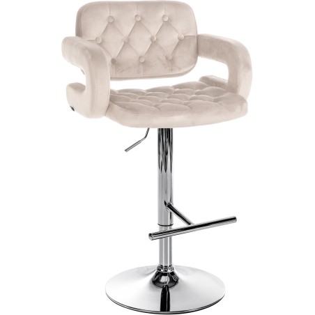 Fauteuil de bar Kingly — Velours · Crème