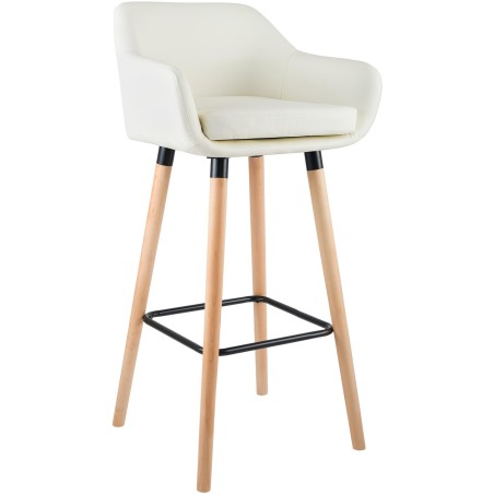 Tabouret de bar Thompson — Similicuir · Crème