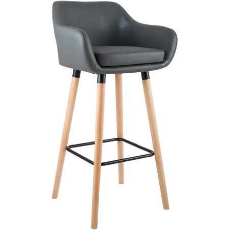 Tabouret de bar Thompson — Similicuir · Gris