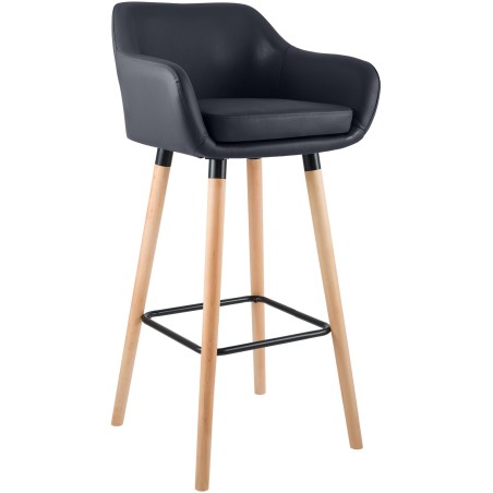 Tabouret de bar Thompson — Similicuir · Noir